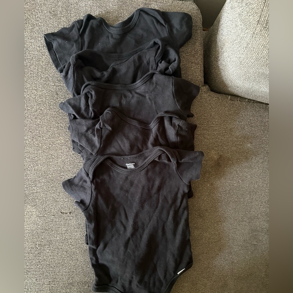 Black Gerber 18 Months  Cotton Onesies - Pack of 5